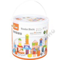 Wooden blocks - Colours, 50 pcs