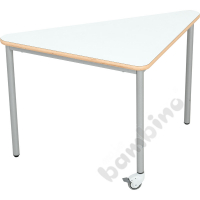 Movable Mila table, triangular, size 6 - white HPL