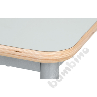 Movable Mila table, triangular, size 6 - gray HPL