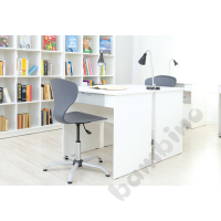 Quadro - white desk with wide drawer - grey