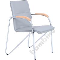 Samba chair grey with wooden armrest pads