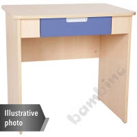 Quadro - white desk with wide drawer - blue