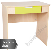 Quadro - white desk with wide drawer - lime