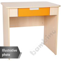 Quadro - white desk with wide drawer - orange