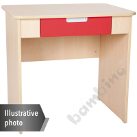 Quadro - white desk with wide drawer - red