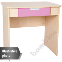Quadro - white desk with wide drawer - light pink