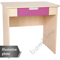 Quadro - white desk with wide drawer - pink