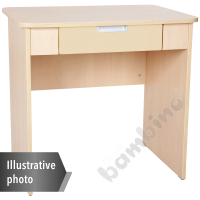Quadro - white desk with wide drawer - beige