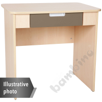 Quadro - white desk with wide drawer - brown