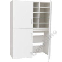 Cabinet for cots and bedding - white, laminated door.