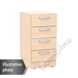 Narrow cabinet Grande M with drawers - white