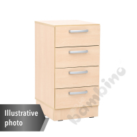 Narrow cabinet Grande M with drawers deep - white