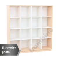 Quadro - XL cabinet with 3 partitions and 3 shelves - white