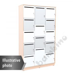 Quadro - cabinet with 14 lockers 180 - white