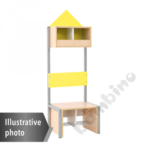 House cloakroom with frame, 2,width: 53,40 cm, yellow, base white