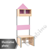 House cloakroom with frame, 2,width: 53,40 cm, light pink, base white