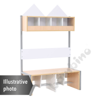 House cloakroom with frame, 4,width: 99 cm, white, base white