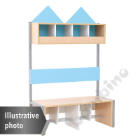 House cloakroom with frame, 4,width: 99 cm, light blue, base white