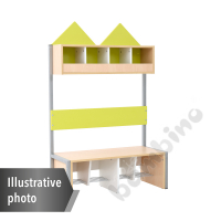 House cloakroom with frame, 4,width: 99 cm, lime, base white