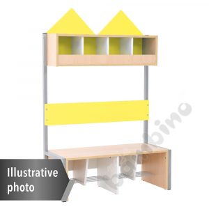 House cloakroom with frame, 4,width: 99 cm, yellow, base white