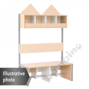 House cloakroom with frame, 4,width: 99 cm, beige, base white