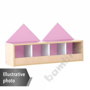 House cloakroom shelf, 4,width: 129 cm, light pink, base maple