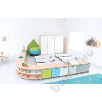 Cabinet for cots and bedding for 24 children -maple