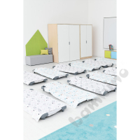 Cabinet for cots and bedding for 24 children -maple