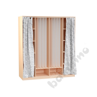 Wardrobe Flexi for 10 mattresses and bedding, with a curtain with stars (full compartments)