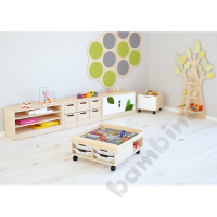 Echtholz - S cabinet with 1 shelf, doors with applique and cutout handle, with plinth