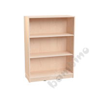 Echtholz - L cabinet with 2 shelves, open, with plinth