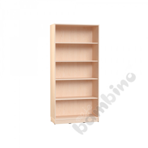 Echtholz - big bookcases with 4 shelves, open, with plinth