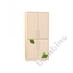 Echtholz - big 4-doors cabinet, applique, with plinth