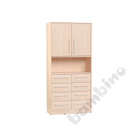 Echtholz - big cabinet with open shelf, with plinth