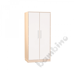 Echtholz - big universal cabinet with white doors, with plinth