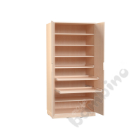 Echtholz - universal cabinet with pull-out shelves, cutout handle, with plinth