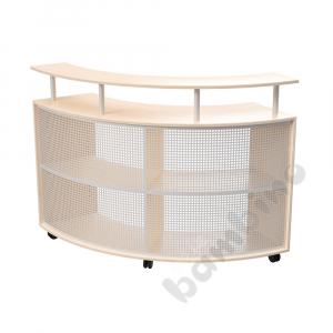 Echtholz - reception desk 1/4 circle, with wheels