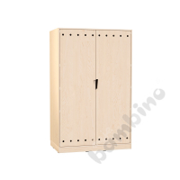 Echtholz - cabinet for storing mattresses, doors with cutout handle