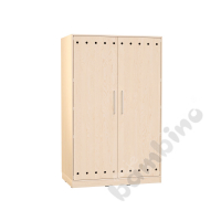 Echtholz - cabinet for storing mattresses, doors with silver railing