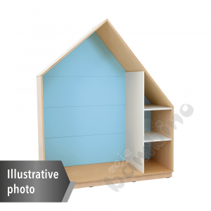 Quadro - house cabinet with 2 shelves - white - light blue