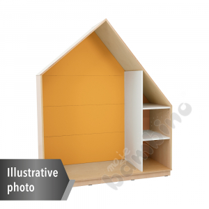 Quadro - house cabinet with 2 shelves - white - orange