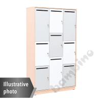 Quadro - cabinet with 9 lockers 90, soft closing mechanism - white