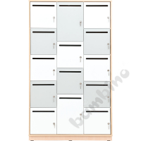 Quadro - cabinet with 14 lockers 90, soft closing mechanism - maple