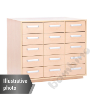 Changing table with 15 drawers, for the set, white
