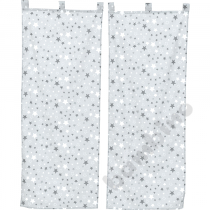Vertical mirror curtain - gray with stars