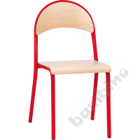 P chair no. 7 - red - beech