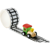 Wooden locomotive with a belt, mix of colors