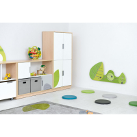 Quadro - XL cabinet Flora set, soft closing 90 degrees hinges, maple chest