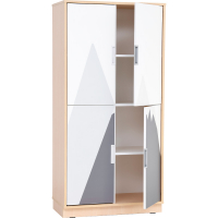 Quadro - XL cabinet Mountains set, soft closing 90 degrees hinges, maple chest
