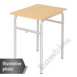 Table Daniel 70x50 size 3, 1p., frame blue, tabletop HPL maple, edge banding wooden, corners straight